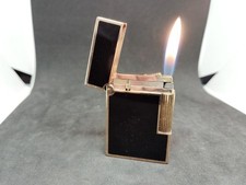 Briquet à gaz vintage Dupont Gatsby laqué noir/or rose. État de...