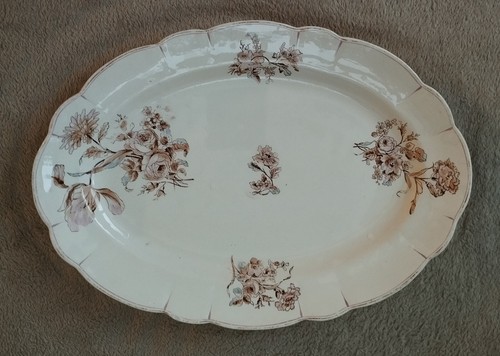 Ancien plat ovale faïence - ancien,