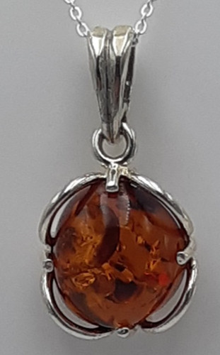 Baltischer pendentif ambre - ambre, 925