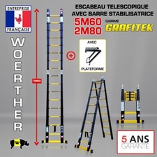 Escabeau télescopique 5m60/2m80 plus plateforme