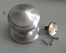 Bouton de porte d'entrée en laiton massif couleur argentée mat