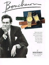 PUBLICITE ADVERTISING  1990    BOUCHERON collection montre homme