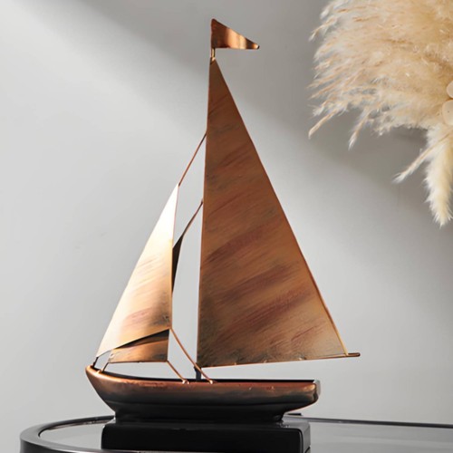 Voilier métallique bronze - métallique,