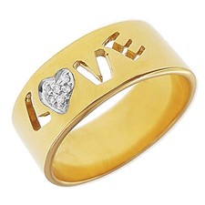 Bague Love Coeur Plaqué Or et