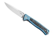 SK01.BL - COUTEAU LIONSTEEL SKINNY TITANIUM/FIBRE DE CARBONE BLEU