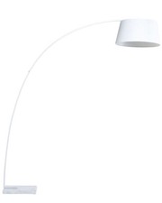 Lampadaire 188 cm Courbe à Abat-Jour en Trapèze en Métal et Marbre Blanc Benue