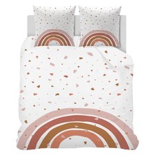Housse de Couette 140x200 Enfant 1 Personne Fille Arc-en-Ciel Parure de Lit I...