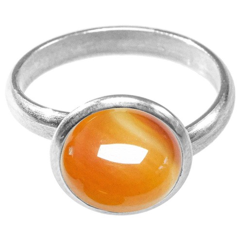 Bague argentée avec cabochon