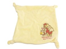 Doudou plat jaune WINNIE The Pooh Sweet Dreams 4 noeuds - Zip Fermeture éclair