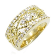 bague diamant étoile sable or jaune 18 carats femme occasion taille US 5,5
