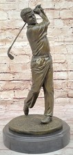 Rare Statue En Bronze De Golfeur Ben Hogan Sculpture D'Art Pour Collectionneur