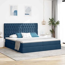 Lit avec rangement et LED avec matelas avec stockage Polyester Moderne vidaXL vi