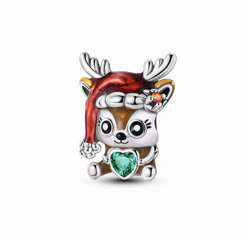 Breloque cerf noël argent - breloque, de