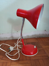 PETITE LAMPE DE BUREAU METAL ROUGE VINTAGE - BRAS FLEXIBLE CHROME - PRESSOIR