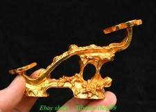 4.3''Old Chinese Dynasty Bronze Gilt Lucky Fengshui Ruyi Statue Sculpture