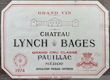 Étiquette Château Lynch Bages 1974 - 73 cl