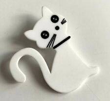 PENDENTIF /  BROCHE CHAT BLANC