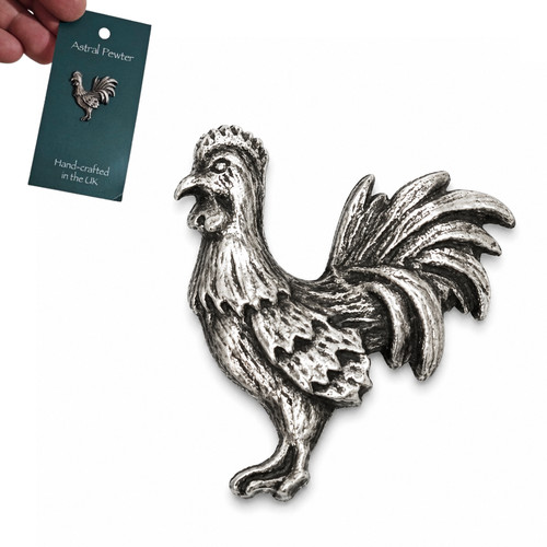 Broche coq étain insigne - coq,
