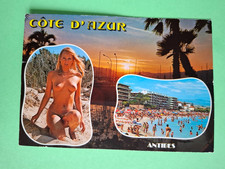 Carte postale de Cote d'Azur GF Antibes 1980 "papier collé au verso
