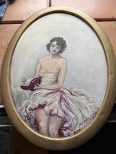 Huile Sur Carton Art Deco