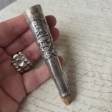 Pommeau Ombrelle Argent Ancien XIXè Travail Hollandais Canne