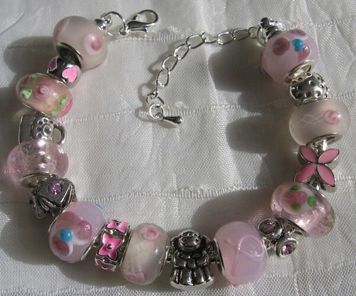 Bracelet charms rose perles - charms,