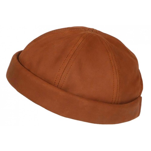 Bonnet docker cuir marron - bonnet,