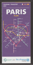 Plan de réseau 2024 - Métro, bus et tramway de Paris "Paris Tourisme"
