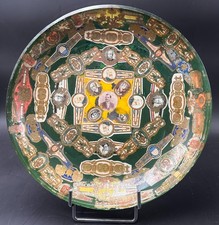 Arte povera ancienne coupe à décor de bagues de cigares pour Vitolphilistes