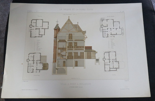Lithographie xixe architecture - lithographie,