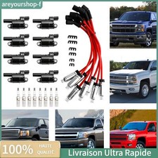 8x  Bobine d'allumage Fil de bougie UF414 Pour GMC Silverado 1500 Tahoe 5.3L FR
