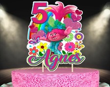 Trolls World Tour Poppy Personalized Cake Topper