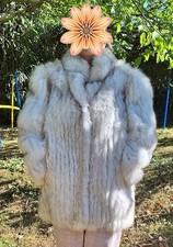 MANTEAU Fourrure naturelle Renard Bleu AUTHENTIQUE - Taille 44 - Excellent état