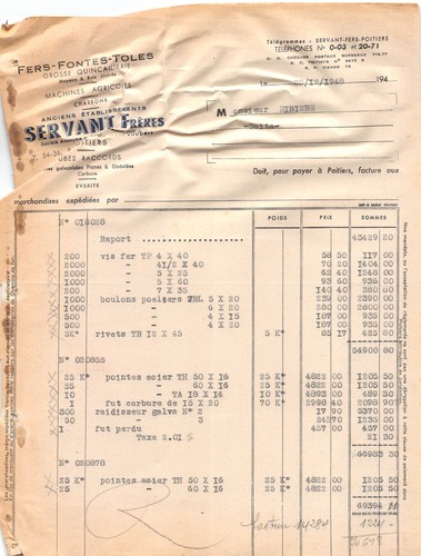1948 fers fontes - fers, toles