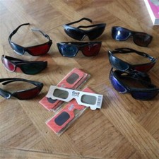 12 paires de lunettes 3D polarisé cyan magenta ambre ANAGLYPHE ULTRAVIOLET