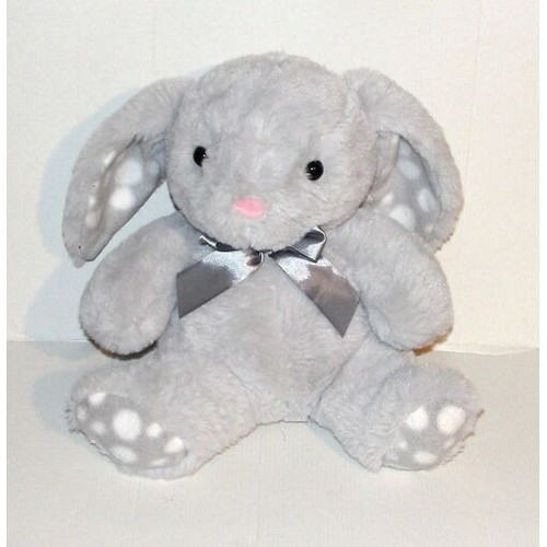 Doudou lapin gris pois - doudou, zd
