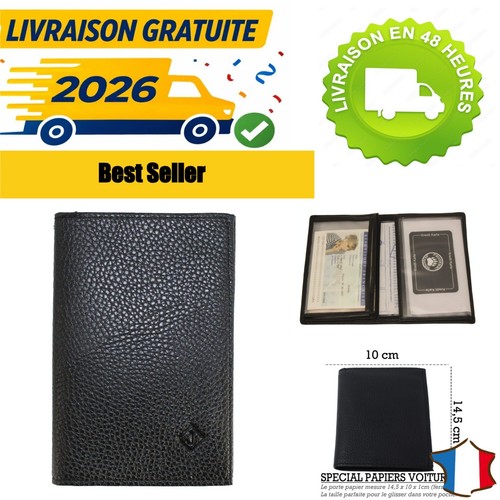 Porte papiers voiture cuir - papiers, 4
