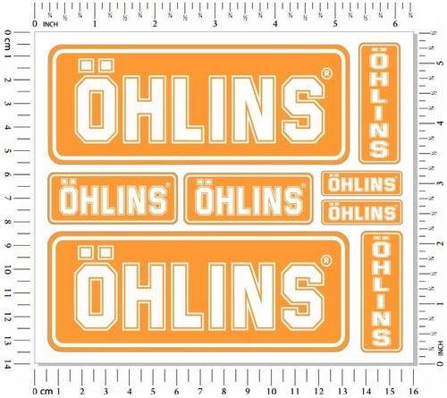 Ohlins fork shock stickers set - shock,
