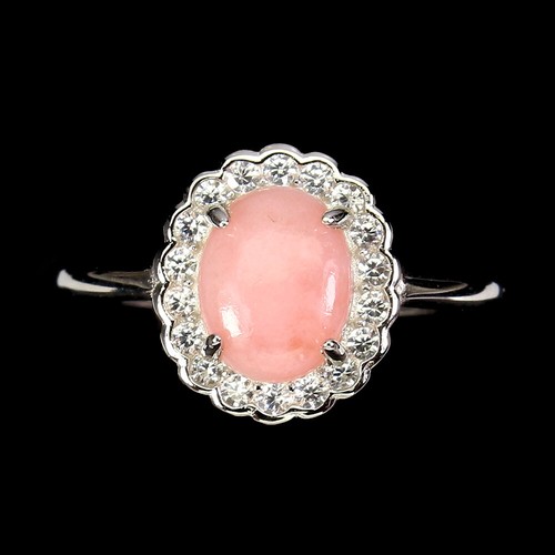 925 bague argent ovale rose - 925,
