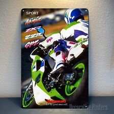 Affiche métal moto kawasaki ninja sport - enseigne de collection - taille : 2...
