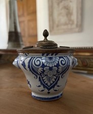 Encrier Porte-plumes en faïence de NEVERS XIXème