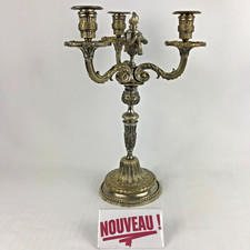 ➜Chandelier/bougeoir candélabre BRONZE ARGENTÉ Louis XVI ancien XIXe siècle