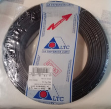 Fil électrique rigide (conducteur) H07V-U 1,5 mm² noir en bobine de 100m  ;