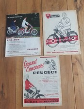Lot 7 Anciennes publicités Mobylette cyclomoteur Peugeot 101 102  années 60