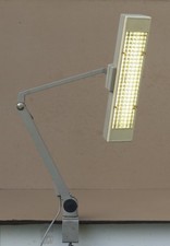 Ancienne lampe d'atelier articulée WALDMANN 2 bras étau industrielle architecte