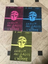 3 ANCIENNES AFFICHES  LIGUE DES DROITS DE L'HOMME 1982