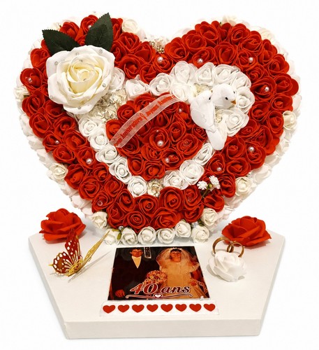 Cœur roses mousse rouge - cœur,