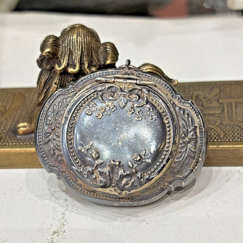 Bel ancien poudrier - poudrier, de