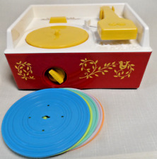 FISHER PRICE music BOX RECORD PLAYER TOURNE DISQUE jeu d'éveil jouet 10 mélodies