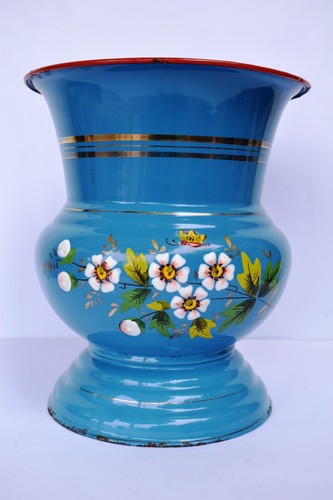 Pot fleurs émail - de,